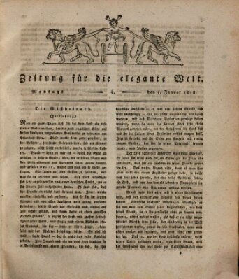 Zeitung für die elegante Welt Montag 5. Januar 1818