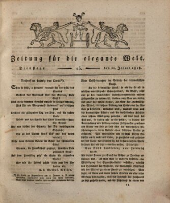 Zeitung für die elegante Welt Dienstag 20. Januar 1818