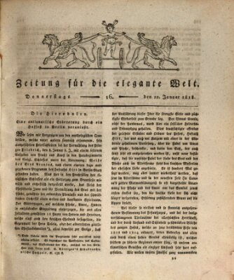 Zeitung für die elegante Welt Donnerstag 22. Januar 1818