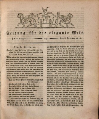 Zeitung für die elegante Welt Freitag 6. Februar 1818
