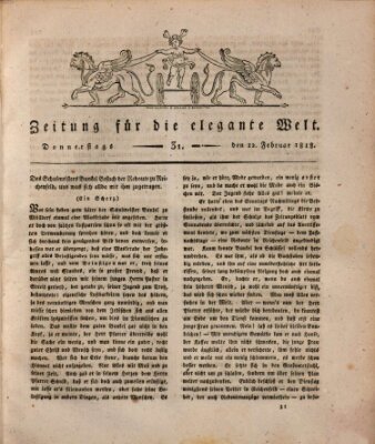 Zeitung für die elegante Welt Donnerstag 12. Februar 1818