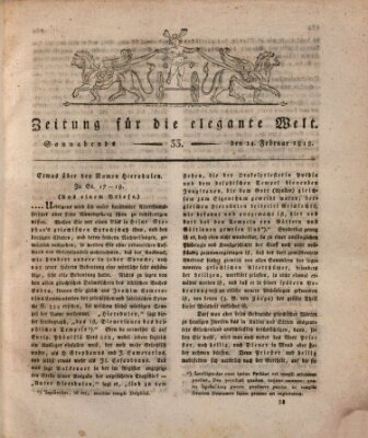 Zeitung für die elegante Welt Samstag 14. Februar 1818