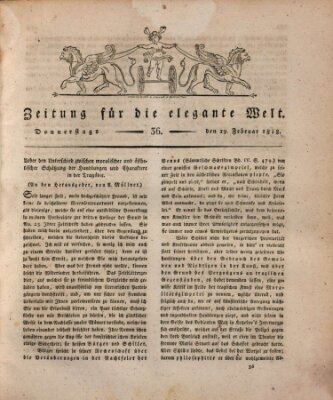 Zeitung für die elegante Welt Donnerstag 19. Februar 1818