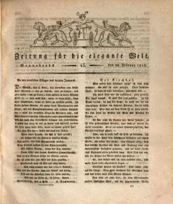 Zeitung für die elegante Welt Samstag 28. Februar 1818