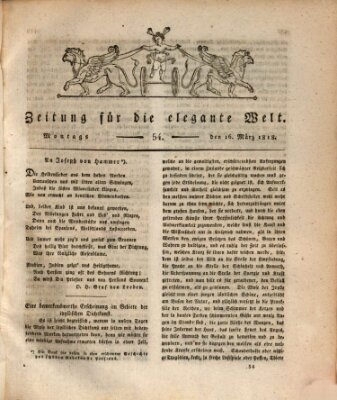 Zeitung für die elegante Welt Montag 16. März 1818