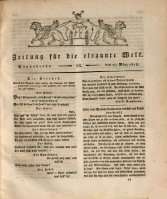 Zeitung für die elegante Welt Samstag 21. März 1818