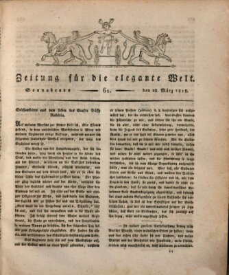 Zeitung für die elegante Welt Samstag 28. März 1818