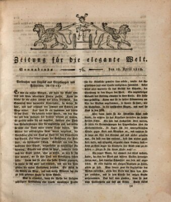 Zeitung für die elegante Welt Samstag 18. April 1818