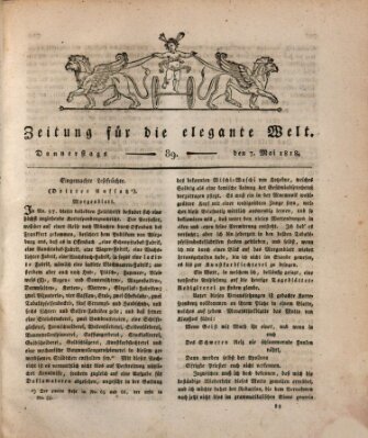 Zeitung für die elegante Welt Donnerstag 7. Mai 1818