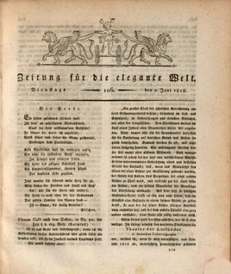 Zeitung für die elegante Welt Dienstag 2. Juni 1818