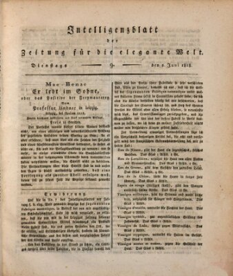 Zeitung für die elegante Welt Dienstag 2. Juni 1818