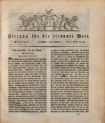 Zeitung für die elegante Welt Montag 8. Juni 1818