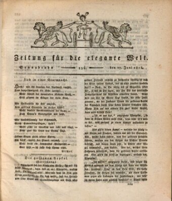 Zeitung für die elegante Welt Samstag 27. Juni 1818