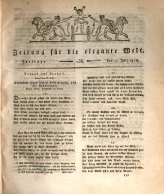 Zeitung für die elegante Welt Freitag 17. Juli 1818