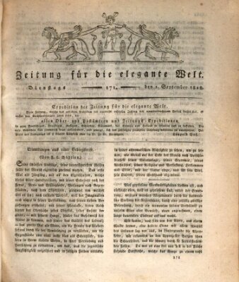 Zeitung für die elegante Welt Dienstag 1. September 1818