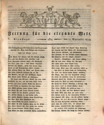 Zeitung für die elegante Welt Dienstag 15. September 1818