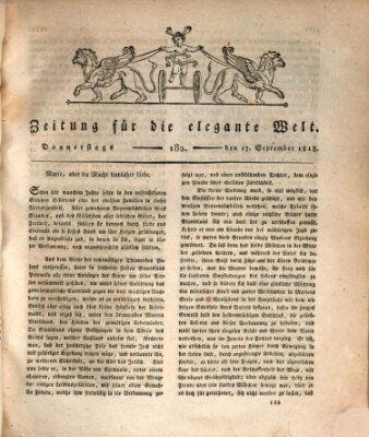 Zeitung für die elegante Welt Donnerstag 17. September 1818