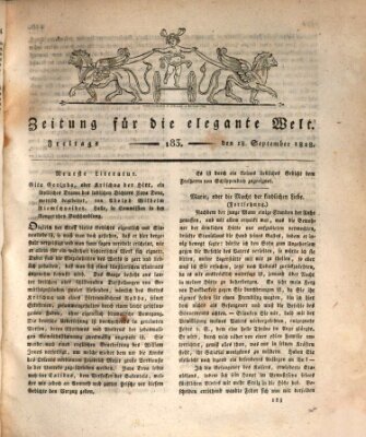 Zeitung für die elegante Welt Freitag 18. September 1818