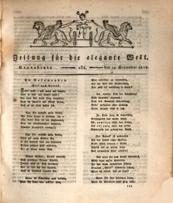 Zeitung für die elegante Welt Samstag 19. September 1818