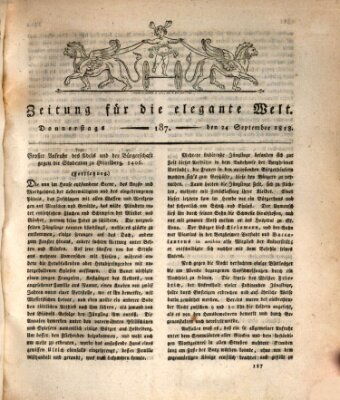 Zeitung für die elegante Welt Donnerstag 24. September 1818