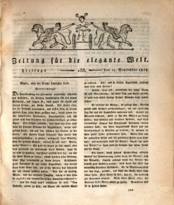 Zeitung für die elegante Welt Freitag 25. September 1818