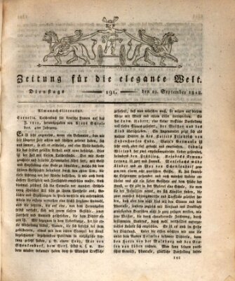 Zeitung für die elegante Welt Dienstag 29. September 1818