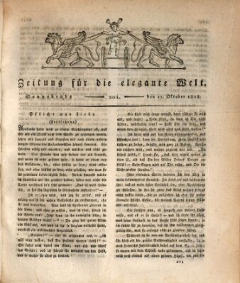 Zeitung für die elegante Welt Samstag 17. Oktober 1818