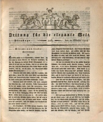 Zeitung für die elegante Welt Dienstag 20. Oktober 1818