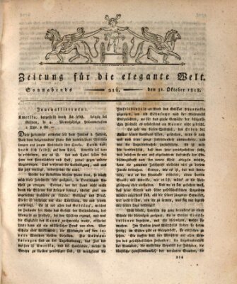 Zeitung für die elegante Welt Samstag 31. Oktober 1818