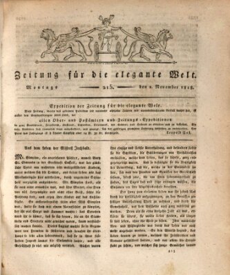 Zeitung für die elegante Welt Montag 2. November 1818