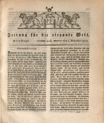 Zeitung für die elegante Welt Dienstag 3. November 1818