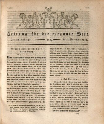 Zeitung für die elegante Welt Donnerstag 5. November 1818