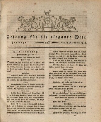 Zeitung für die elegante Welt Freitag 13. November 1818