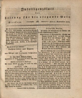 Zeitung für die elegante Welt Dienstag 17. November 1818