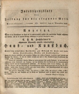 Zeitung für die elegante Welt Samstag 21. November 1818