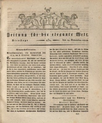 Zeitung für die elegante Welt Dienstag 24. November 1818
