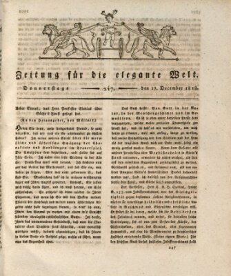 Zeitung für die elegante Welt Donnerstag 17. Dezember 1818