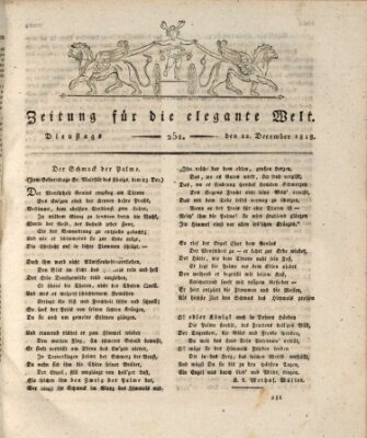 Zeitung für die elegante Welt Dienstag 22. Dezember 1818