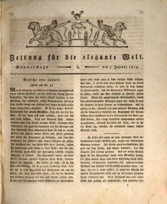 Zeitung für die elegante Welt Donnerstag 7. Januar 1819