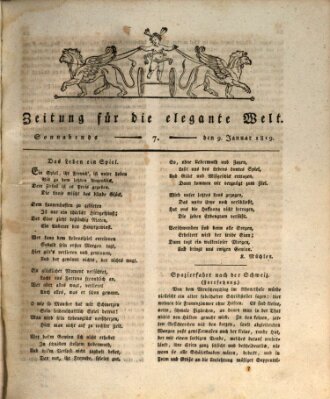 Zeitung für die elegante Welt Samstag 9. Januar 1819