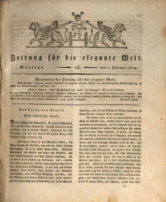 Zeitung für die elegante Welt Montag 1. Februar 1819