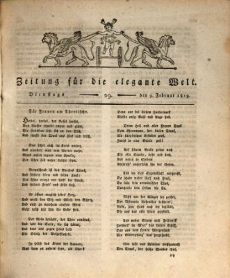 Zeitung für die elegante Welt Dienstag 9. Februar 1819