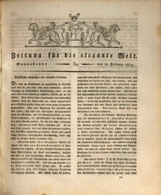 Zeitung für die elegante Welt Samstag 13. Februar 1819