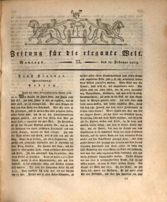 Zeitung für die elegante Welt Montag 15. Februar 1819