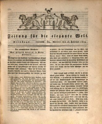 Zeitung für die elegante Welt Dienstag 16. Februar 1819