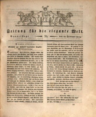 Zeitung für die elegante Welt Donnerstag 18. Februar 1819