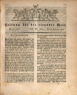 Zeitung für die elegante Welt Montag 22. Februar 1819