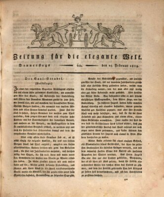 Zeitung für die elegante Welt Donnerstag 25. Februar 1819