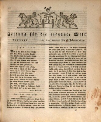 Zeitung für die elegante Welt Freitag 26. Februar 1819