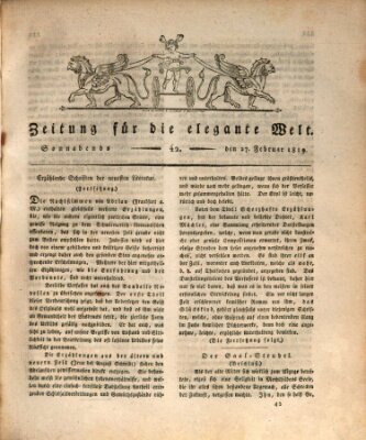 Zeitung für die elegante Welt Samstag 27. Februar 1819